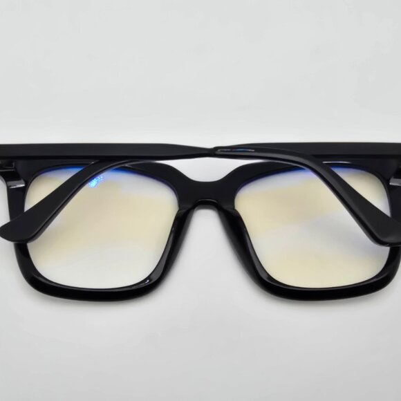 Diff Eyewear Bella Black Frame Blue Light Blocking Lens Oversized Glasses 56mm - Picture 13 of 16